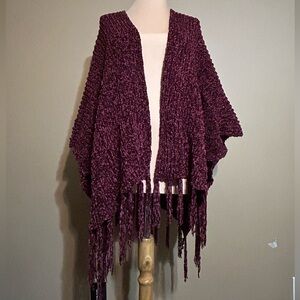 Justin & Taylor Purple Knit Sweater with Fringe